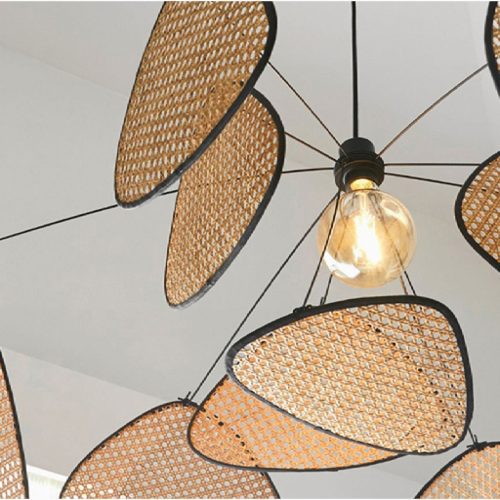 MIRODEMI Bulach French Designer Chandelier with Hand Made Rattan Wicker