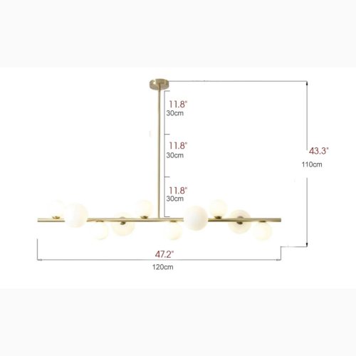 MIRODEMI Cadegliano Viconago Horizontal Linear Chandelier for Kitchen