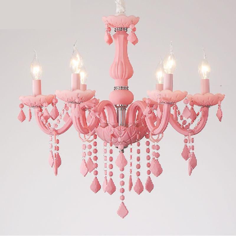 MIRODEMI Caderzone Nordic LED Pink Crystal Luxury Chandelier