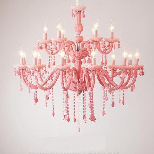 MIRODEMI Caderzone Nordic LED Pink Crystal Luxury Pendant Chandelier