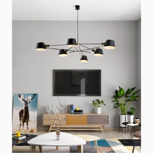 MIRODEMI® Cadorago | Black Ultramodern Design Pivot Pendant Chandelier For Kitchen