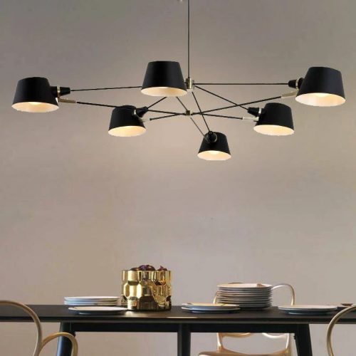 MIRODEMI Cadorago Black Ultramodern Design Pivot Pendant Chandelier For Kitchen