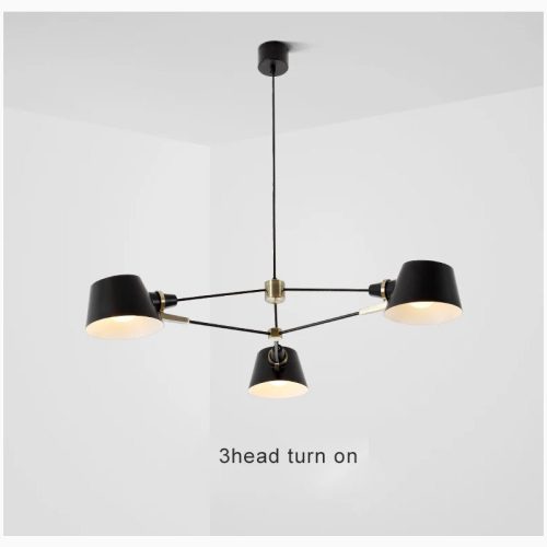 MIRODEMI Cadorago Black Ultramodern Design Pivot Pendant Chandelier Turn On