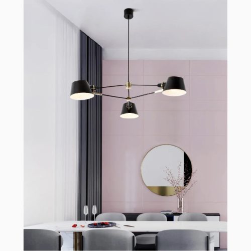 MIRODEMI Cadorago Black Ultramodern Pivot Pendant Chandelier