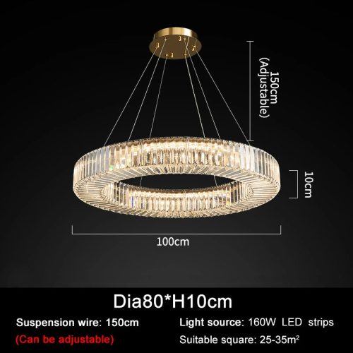 MIRODEMI Cadrezzate Crystal Hanging LED Chandelier For Dining Room Details 100cm