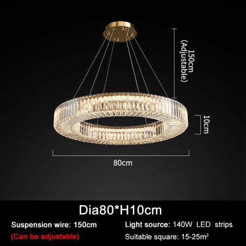 MIRODEMI Cadrezzate Crystal Hanging LED Chandelier For Dining Room Details 80cm