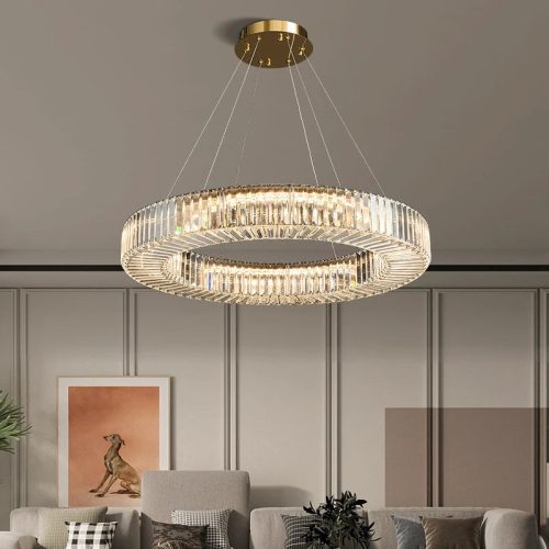 MIRODEMI Cadrezzate Crystal Hanging LED Chandelier For Living Room