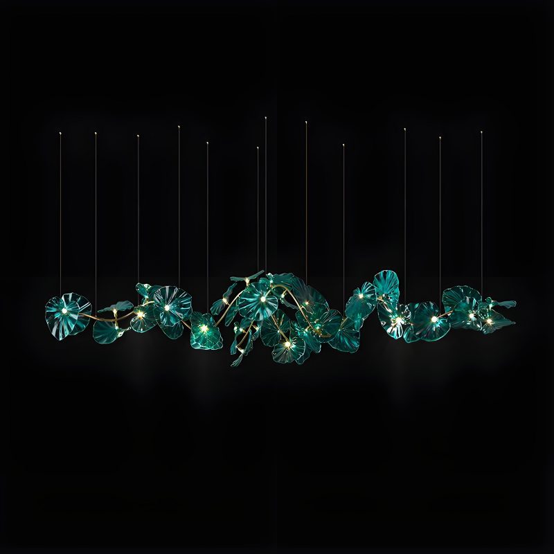 MIRODEMI Cagliari Glass Leaves Shaped Pendant Chandelier