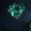 MIRODEMI Cagliari | Unique Green Glass Leaves Shaped Pendant Chandelier For Hallway