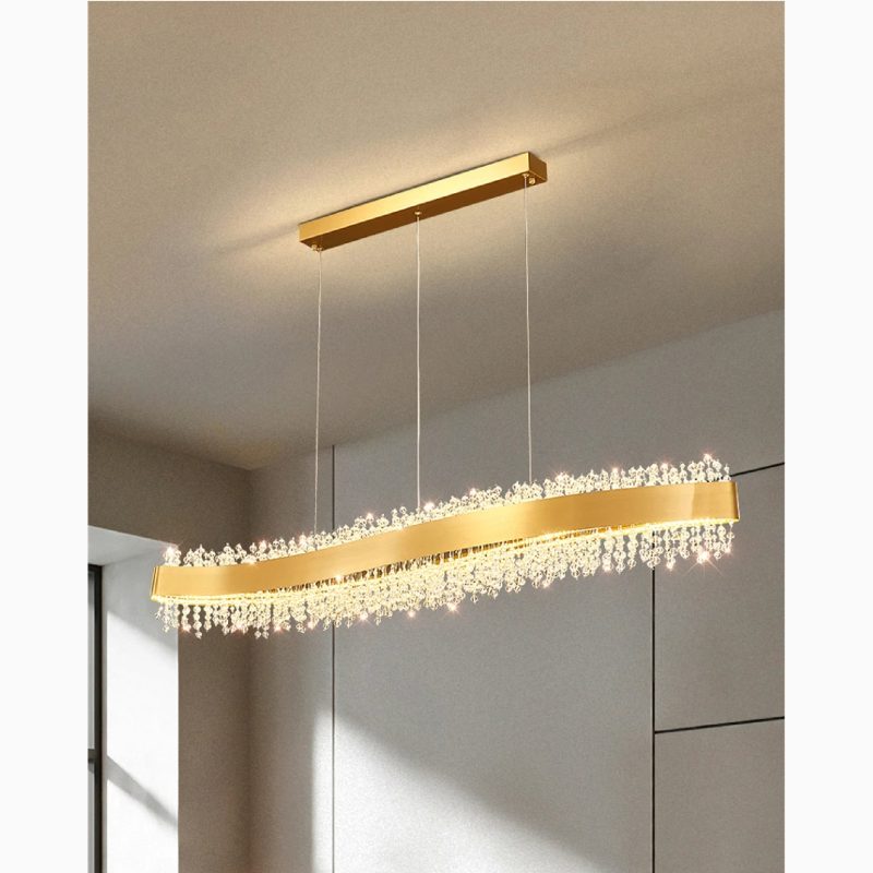 MIRODEMI Caglio Luxury Wave Shaped Rectangle Crystal Light