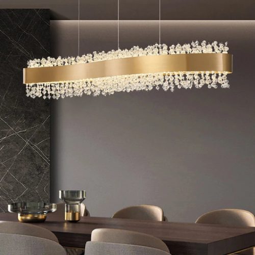 MIRODEMI Caglio Luxury Wave Shaped Rectangle Crystal Lighting