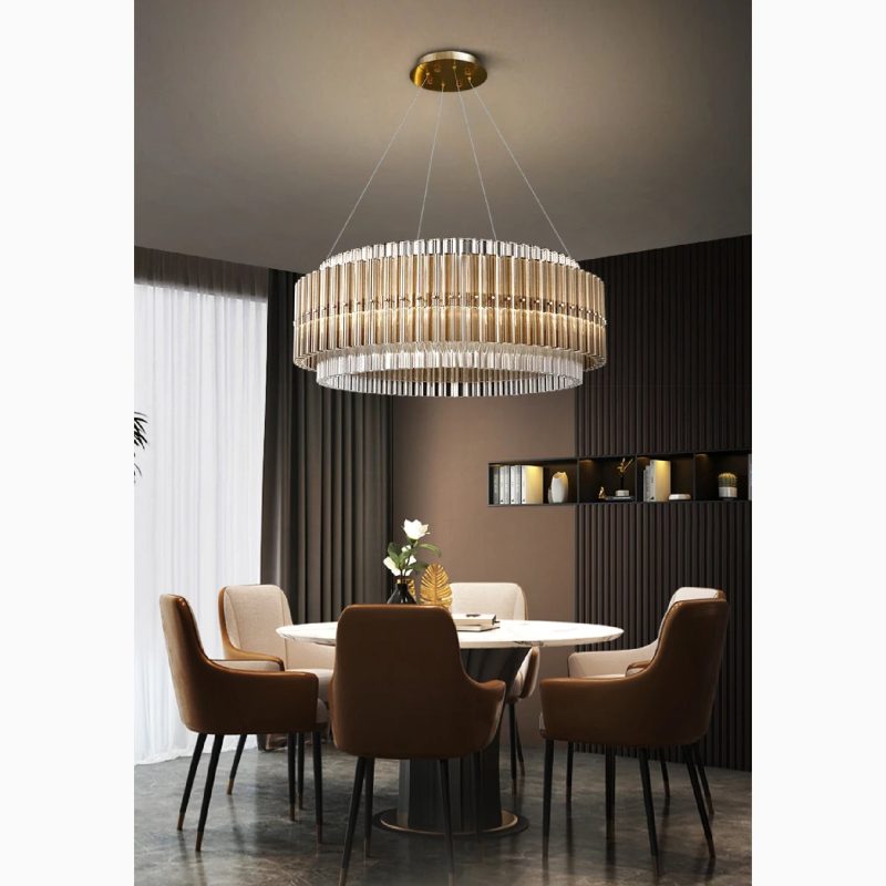 MIRODEMI Cagnano Varano Elegant Large Luxury Gold Crystal Light