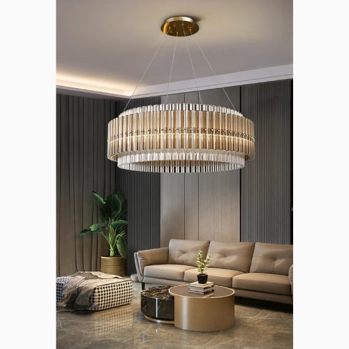 MIRODEMI Cagnano Varano Large Luxury Gold Crystal Chandelier