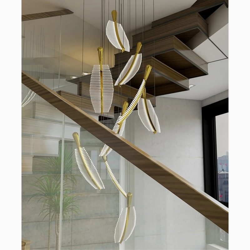 MIRODEMI Cagnes-sur-Mer | Crystal Gold Feathers Chandelier