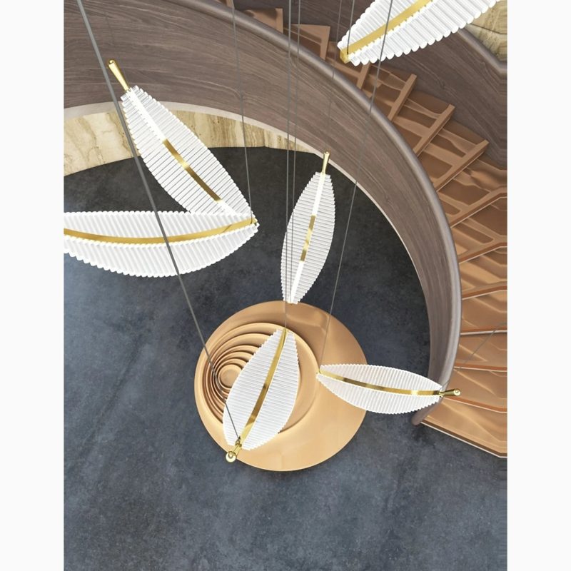 MIRODEMI Cagnes-sur-Mer | Crystal Gold Feathers Chandelier