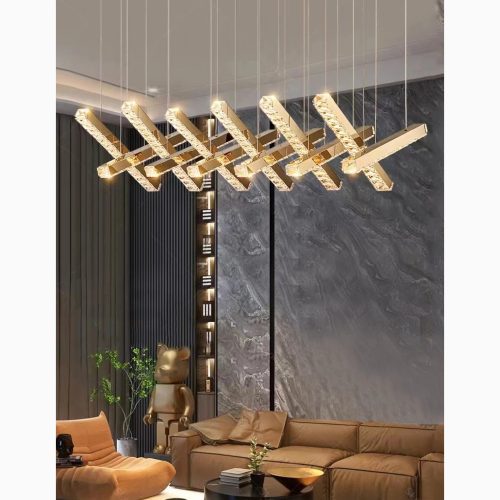 MIRODEMI Cagno Creative Stainless Steel Pendant Crystal Light Fixture