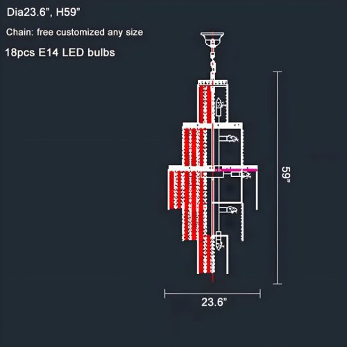 MIRODEMI Capri Big Crystal Chandelier Scheme Small