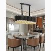 MIRODEMI® Carcare | Black Rectangle Crystal Chandelier for Dining Room