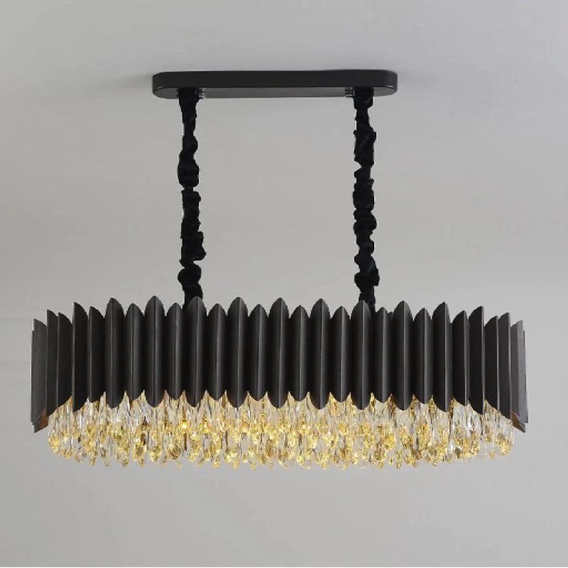 MIRODEMI Carcare Black Rectangle Exclusive Crystal Chandelier for Living Room