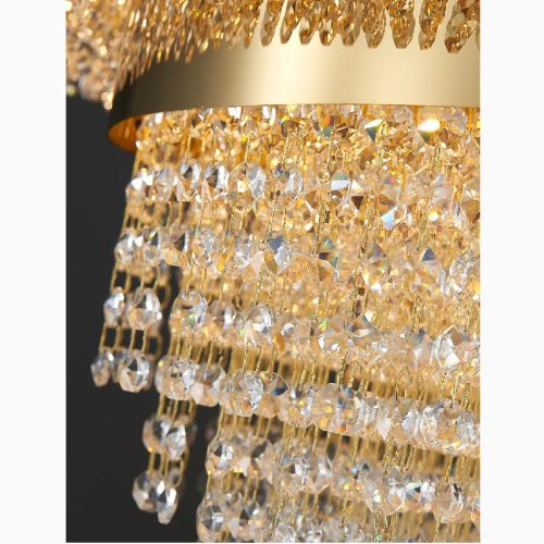 MIRODEMI Castelbianco Gold LED Chandelier With Crystals Details