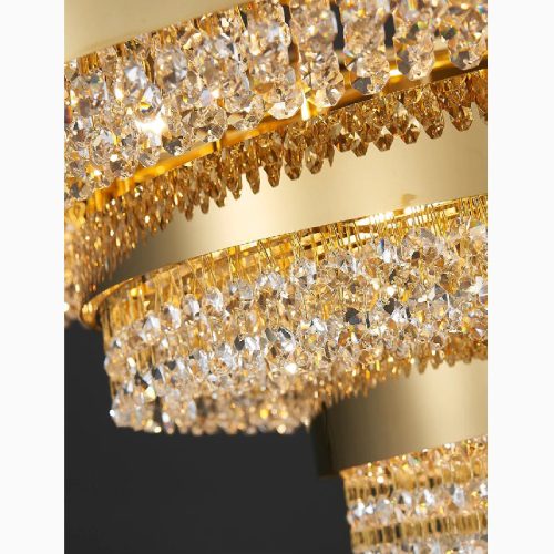 MIRODEMI Castelbianco Unique Gold Chandelier With Crystals Details