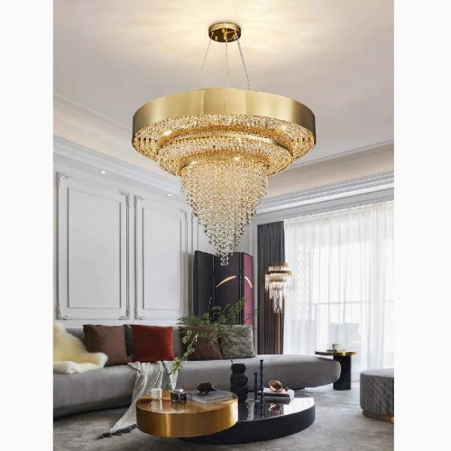 MIRODEMI Castelbianco Unique Gold LED Chandelier With Crystals