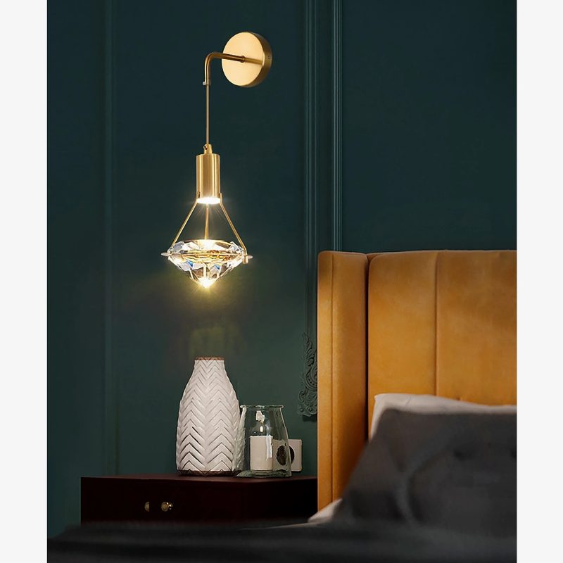 MIRODEMI Catarroja Modern Copper Crysta Wall Sconce