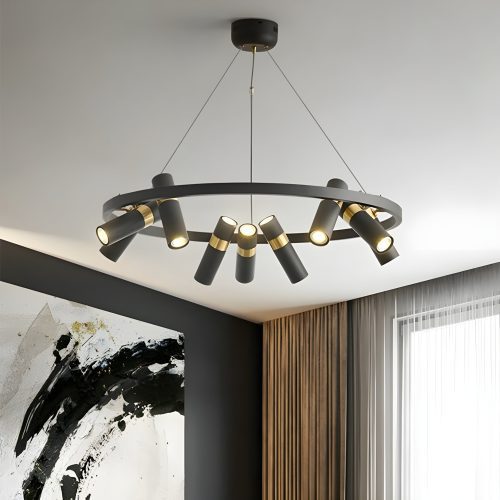 MIRODEMI Celerina Schlarigna Drum Black Pendant Light