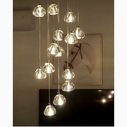 Modern Stylish LED Crystal Pendant Chandelier from Mirodemi with Warm Light 