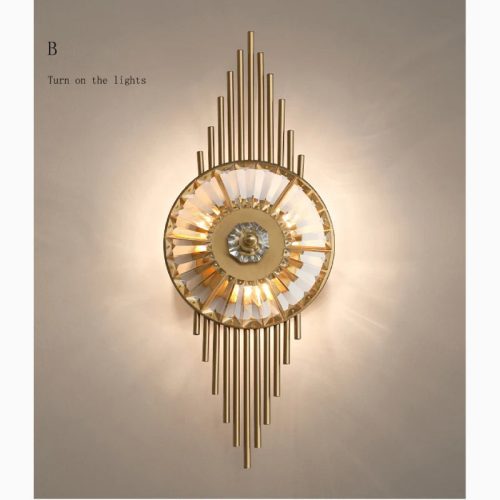 MIRODEMI Ceuta Gold Decoration Wall Sconce Light On