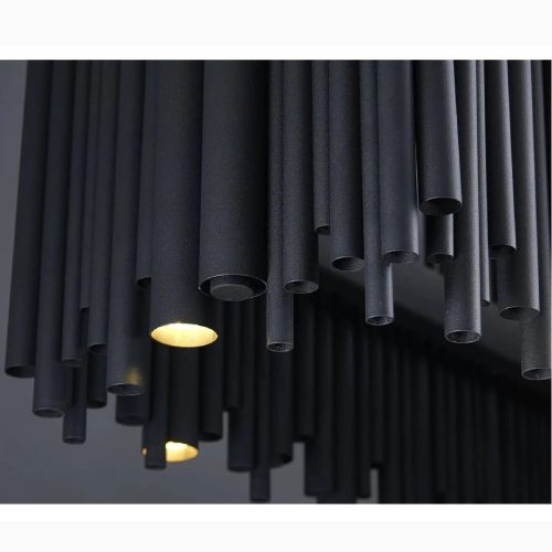 MIRODEMI Chateauneuf Villevieille Stylish Gorgeous Black LED Stainless Steel Chandelier