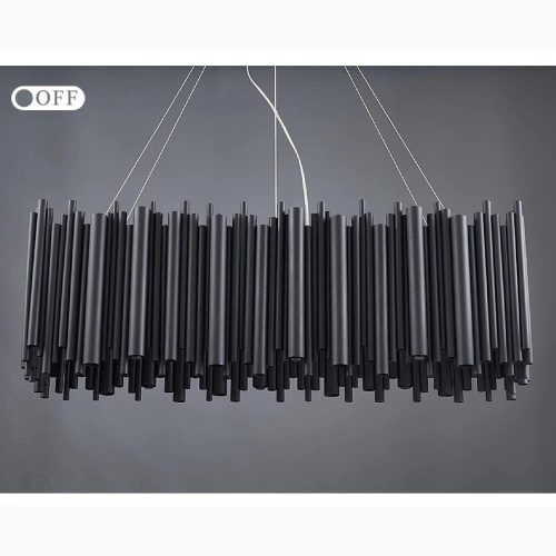 MIRODEMI Chateauneuf Villevieille Stylish Perfect Black LED Stainless Steel Chandelier