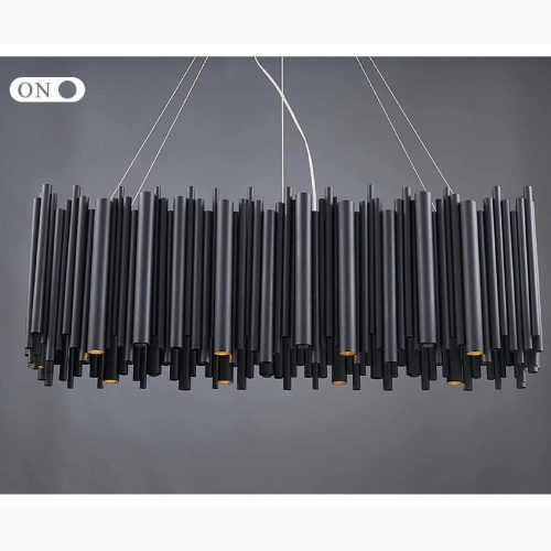 MIRODEMI Chateauneuf Villevieille Stylish Perfect Black LED Stainless Steel Chandelier 1