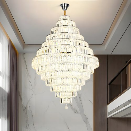 MIRODEMI Chiavari Lux Oval LED Crystal Luxury Waterfall Chandelier