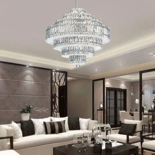 MIRODEMI Chiavari Lux Oval LED Crystal Waterfall Chandelier