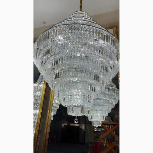 MIRODEMI Chiavari Lux Oval LED Crystal Waterfall Chandelier for Home