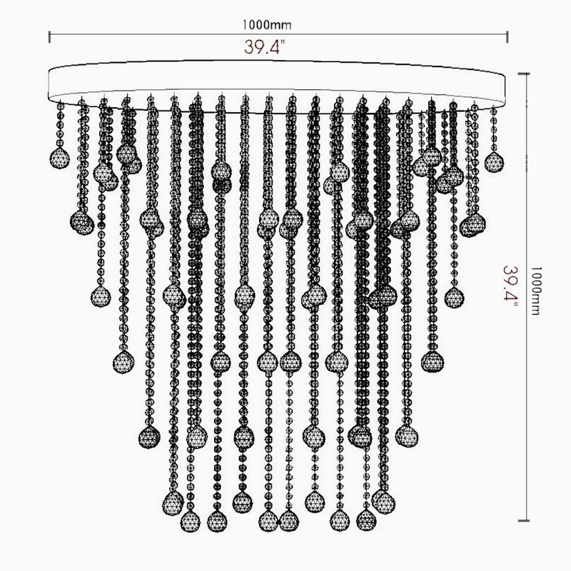 MIRODEMI Chiavari crystal waterfall chandelier