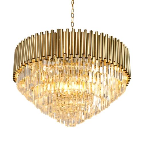 MIRODEMI Cisano sul Neva Majestic Gold Crystal Ceiling Chandelier