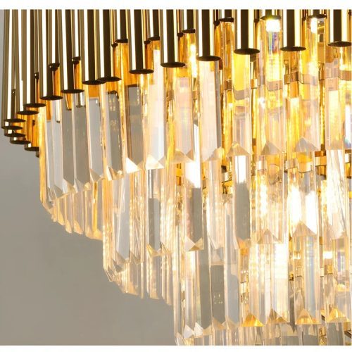 MIRODEMI Cisano sul Neva Majestic Gold Crystal Ceiling Chandelier Details