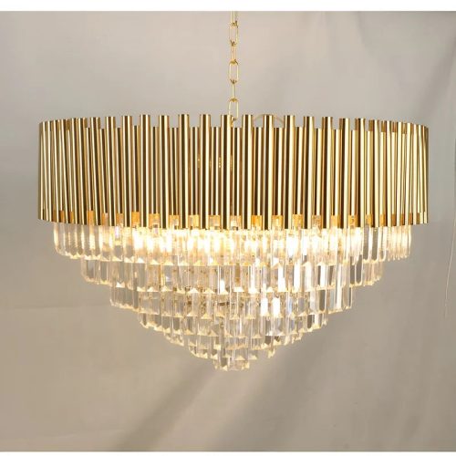 MIRODEMI Cisano sul Neva Majestic Gold Crystal Ceiling Chandelier for Dining Room