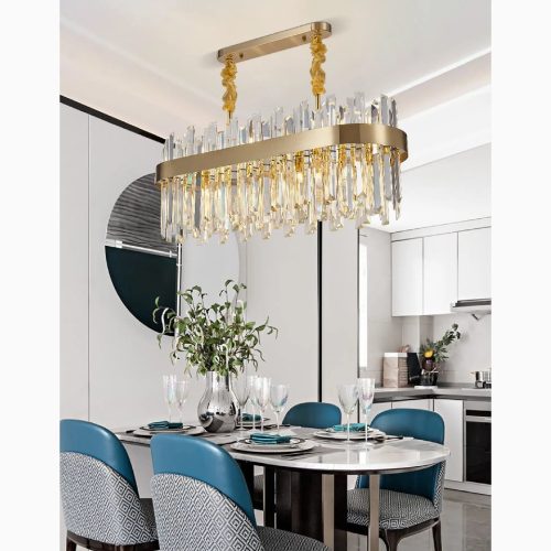 MIRODEMI Cisanosul Neva Modern Gold Crystal Chandelier for Home