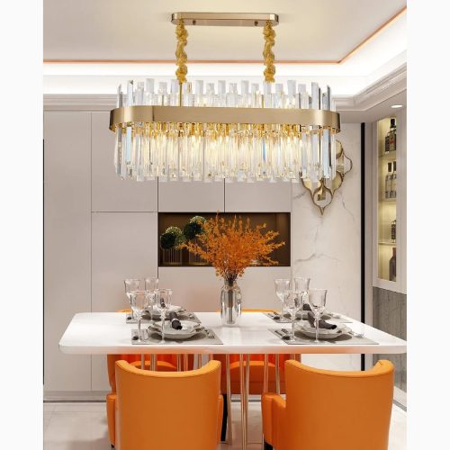 MIRODEMI® Cisano sul Neva | Gorgeous Modern Gold Crystal Chandelier for Home