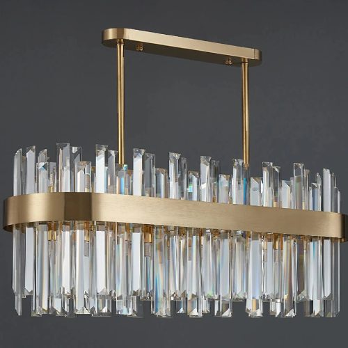 MIRODEMI Cisanosul Neva Modern Stylish Gold Crystal Chandelier for Home