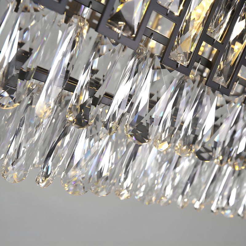 MIRODEMI Clans Modern Beautiful Rectangle Black Crystal Chandelier