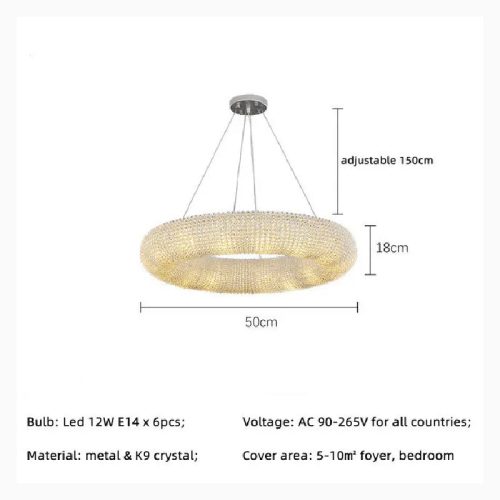 MIRODEMI® Claviers | Modern Elegant Crystal Pendant Chandelier