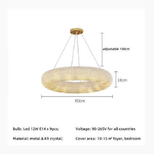 MIRODEMI® Claviers | Modern Elegant Crystal Pendant Chandelier