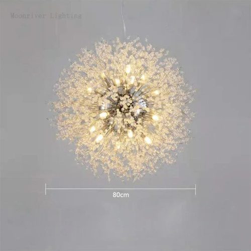 MIRODEMI Collongues Magic Fluff Crystal Chandelier For Dining Room Details Scheme