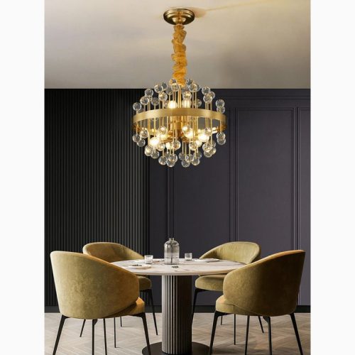 MIRODEMI Colorful Modern Crystal Gold Glass Living Room Chandelier