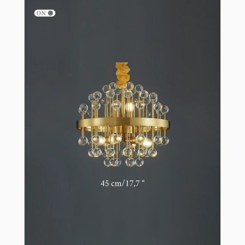 MIRODEMI Colorful Modern Crystal Gold Glass Living Room Chandelier Light Scheme