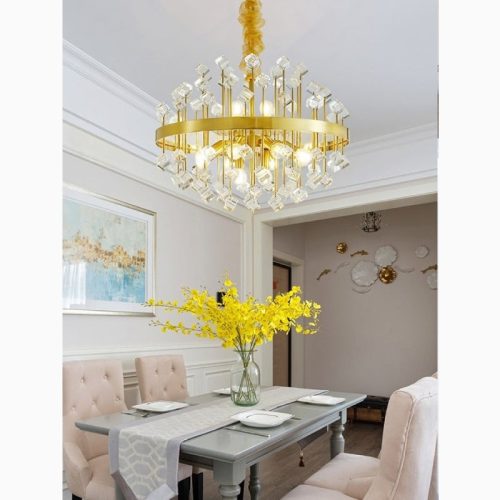 MIRODEMI Colorful Modern Crystal Gold Living Room Chandelier